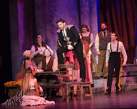 IN PERFORMANCE: Baritone DAVID PERSHALL as Escamillo (center) in Greensboro Opera's production of Georges Bizet's CARMEN, January 2017 [Photo © by Greensboro Opera]