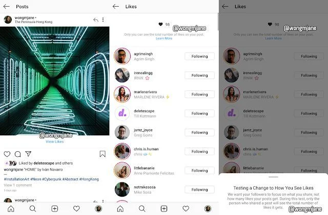 Instagram Uji Coba Menyembunyikan Jumlah Suka (Like)