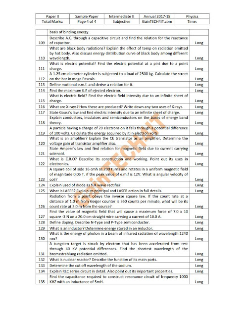 Model paper 2021 class 11 lahore board picture