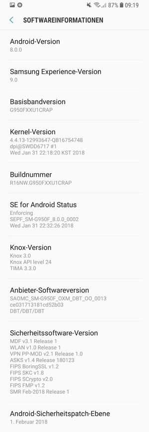 stable oreo update for galaxy s8
