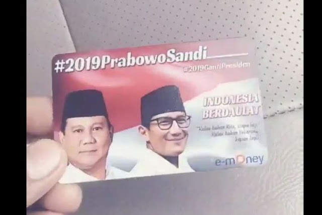 Menurut Bank Mandiri E-Money Yang Bergambar Prabowo-Sandiaga Itu Illegal