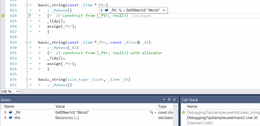 Stepping into unwanted function, Visual Studio