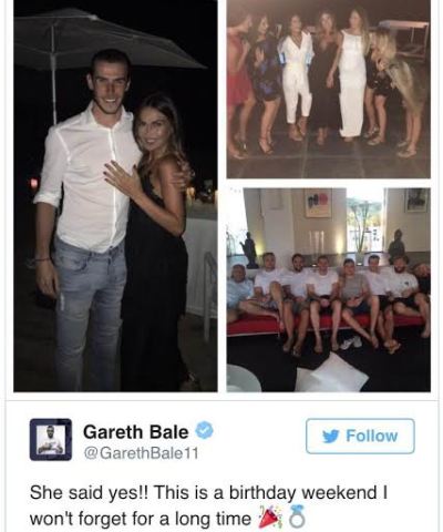 9 When a man loves a woman! Footballer Gareth bale spent £400k to rent Island just to propose to his girlfriend