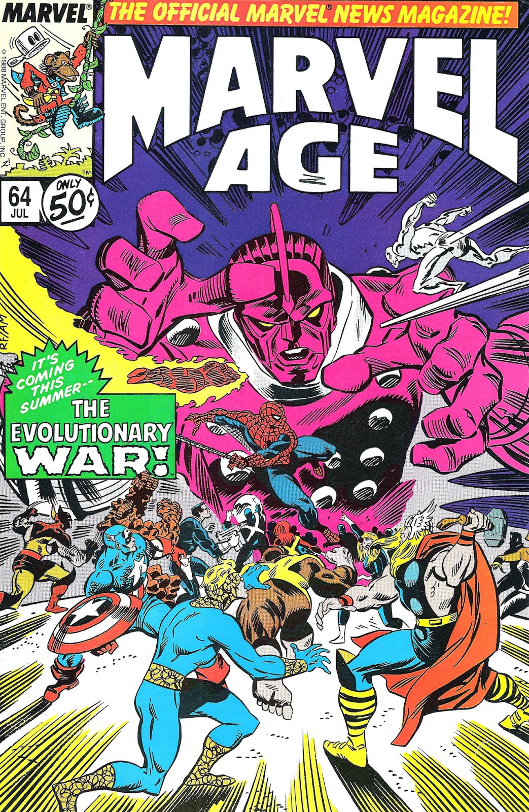 Журнал марвел. Комиксы Марвел 1988. Marvel age комикс. ЭВОЛЮЦИОНЕР Марвел. The High Evolutionary комикс.