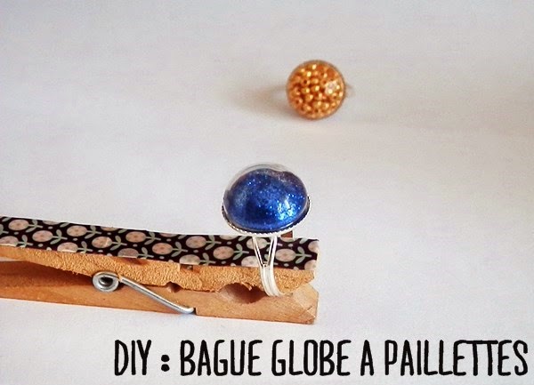DIY : Une bague globe à paillettes
