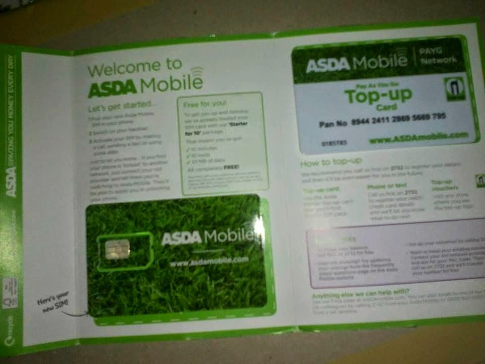 أحصل على شريحة هاتف ASDA SIM مجانا وتصلك الى باب منزلك