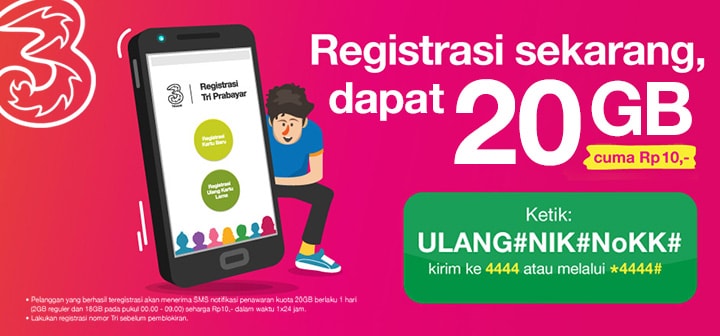 Paket Internet Tri 20gb Semua Jaringan Rp 10 Tanpa Syarat Paket Internet