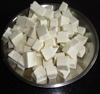 stir fried paneer cubes to make pulao