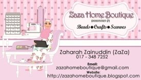 ZaZa Home Boutique Business Card