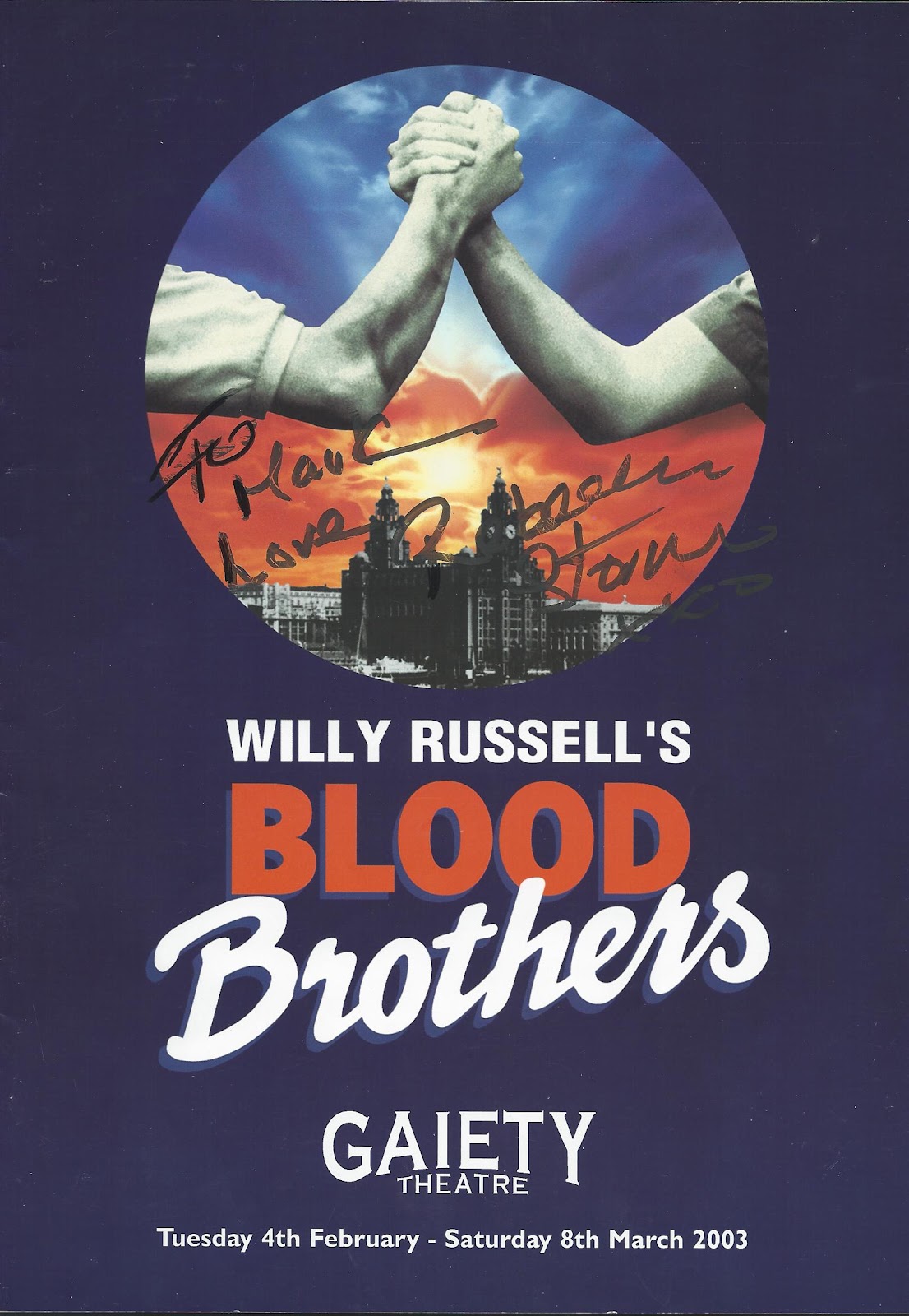 REBECCA STORM ON STAGE! EVENT FLASHBACK BLOOD BROTHERS .. GAIETY