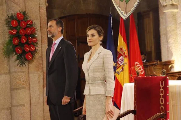 King Felipe of Spain and Queen Letizia of Spain attended the "Principe de Viana" 2015 award ceremony at San Salvador de Leyre (Navarra) Monastery