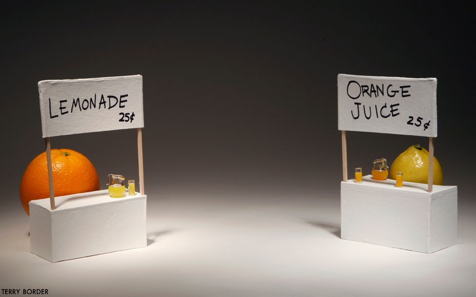Terry Border, Bent Objects, Lemonade stand / Orange Juice