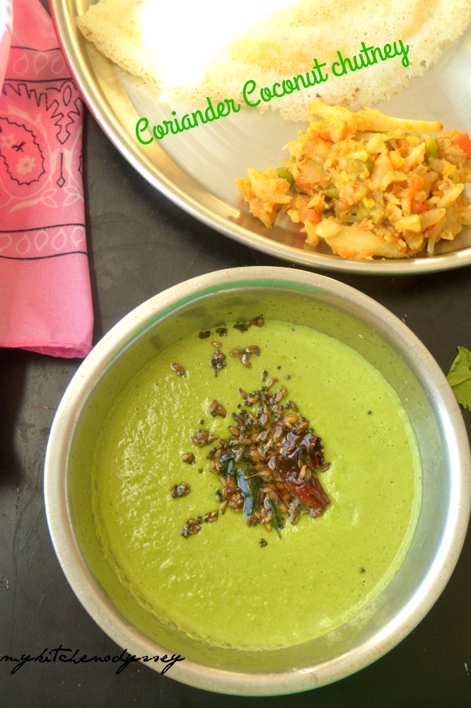 Coriander Coconut Chutney Side Dish For Idli Dosa South Indian