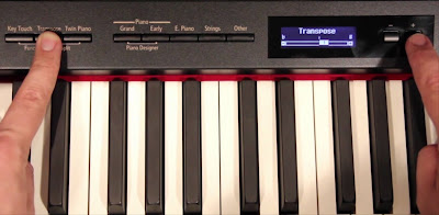 transpose button on the piano