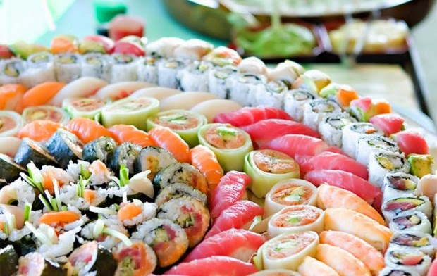 bandeja de sushi