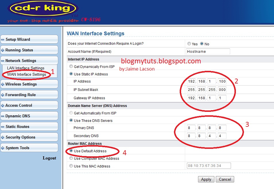 CD -R King CC Series CW-8196 WiFi Router Setup for Wimax BM622