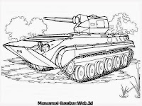 Mewarnai Gambar Mobil Tank Tempur Hitam Putih Lomba