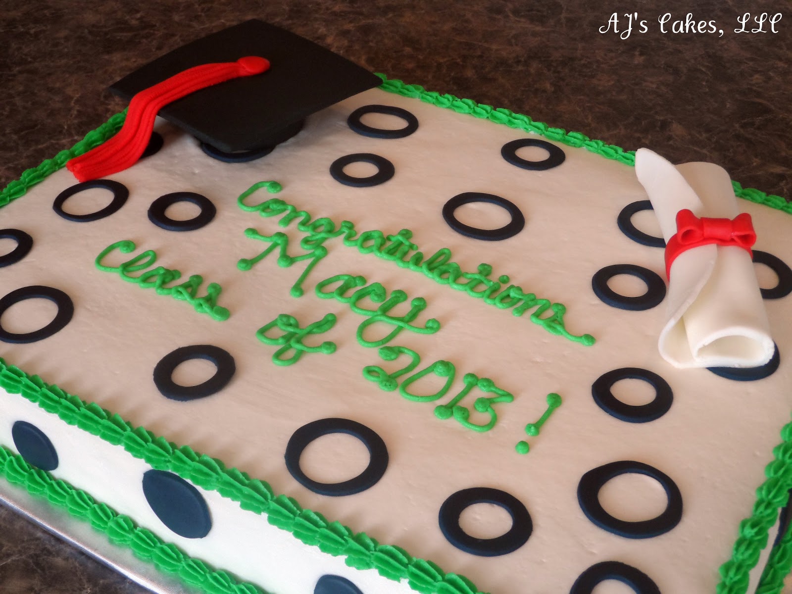 AJ's Cakes Graduation Cake