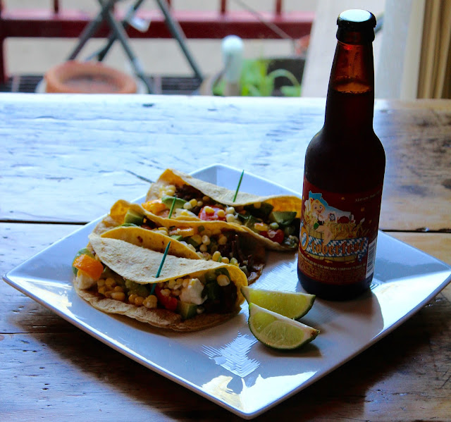 shredded steak tacos with corn and tomato salad Saltwater eating