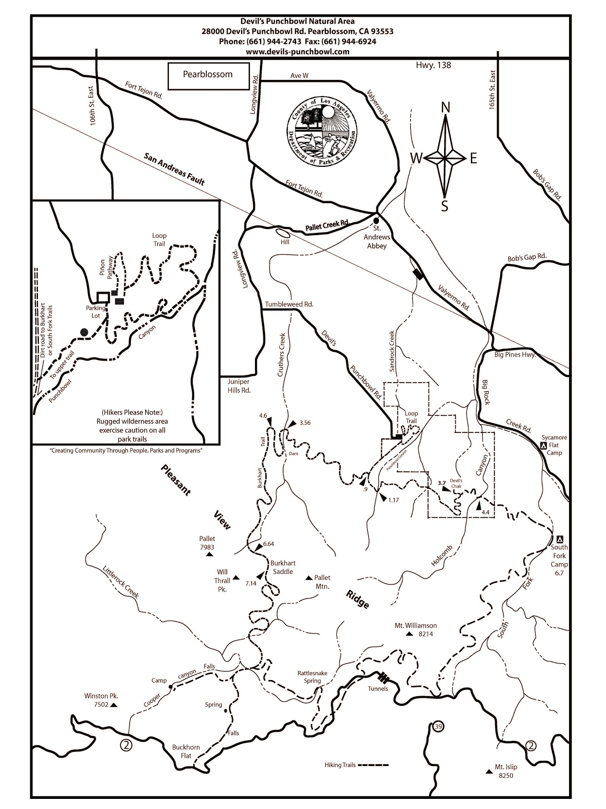 Petunia's Adventure Devil's Punch Bowl Hike Map