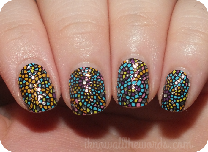 notd avon 'mosaic flowers' nail art design strips I Know all the Words