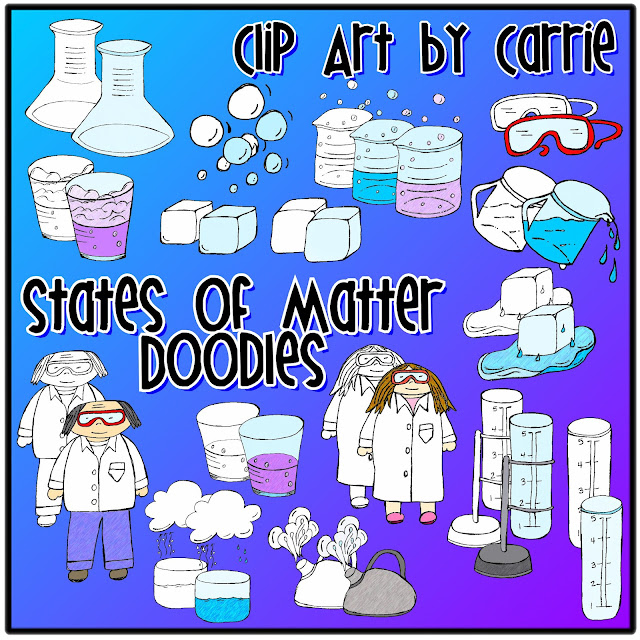 Clip Art by Carrie Teaching First: States of Matter Doodles and FREEBIE