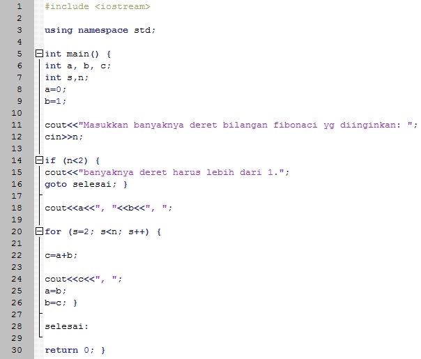 Just Me..: Program Deret Fibonacci dengan C++
