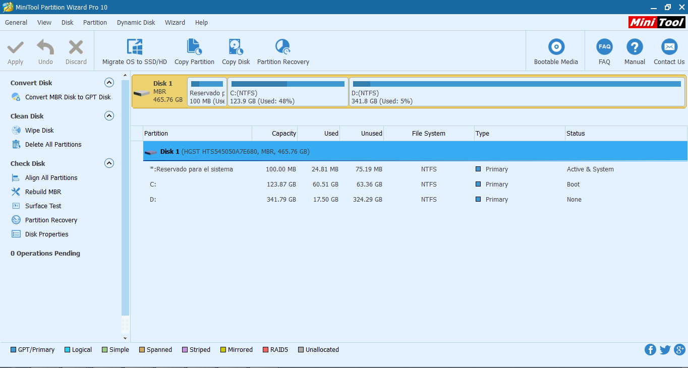 MiniTool Partition Wizard Professional Edition 10.0