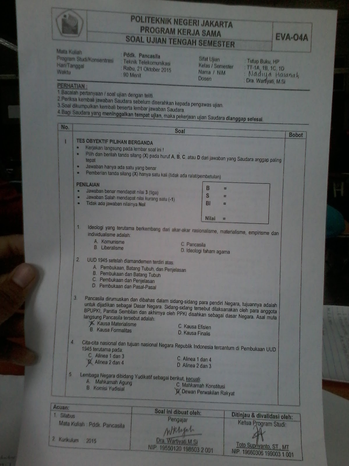 Soal Uts Pendidikan Pancasila Online Class