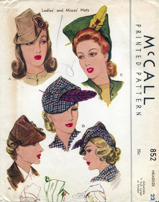 The Couture Touch: Vintage Hat Patterns, 1940's