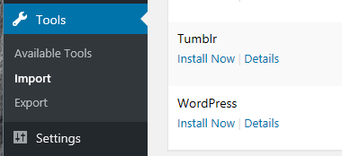 Import WordPress XML File