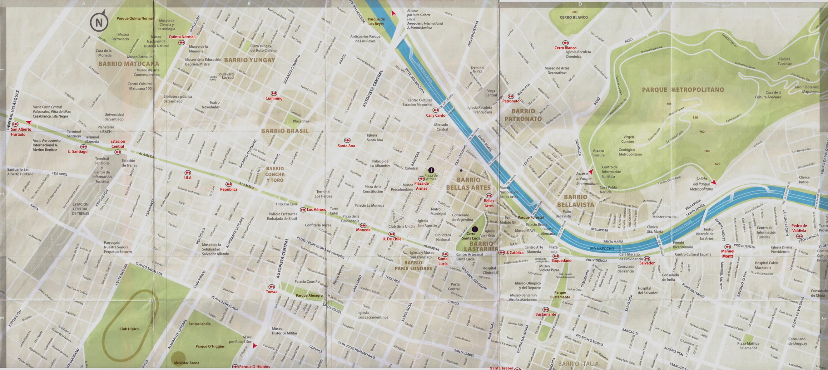 Mapa Turistico Santiago do Chile