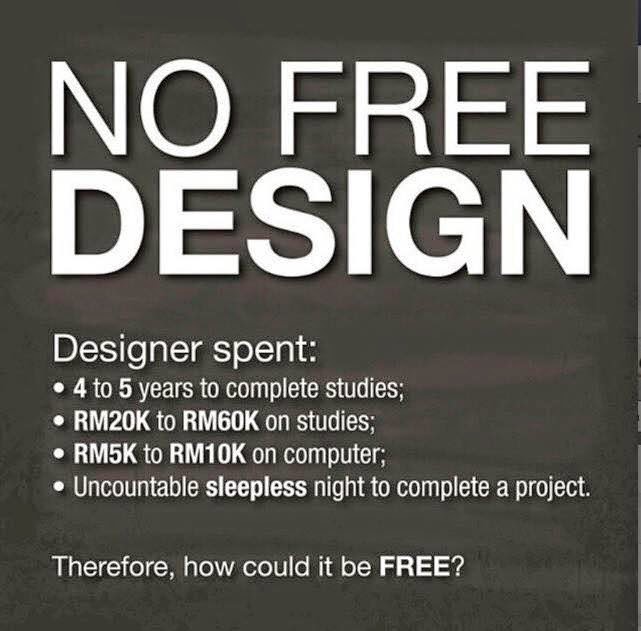 designer's message, no free design