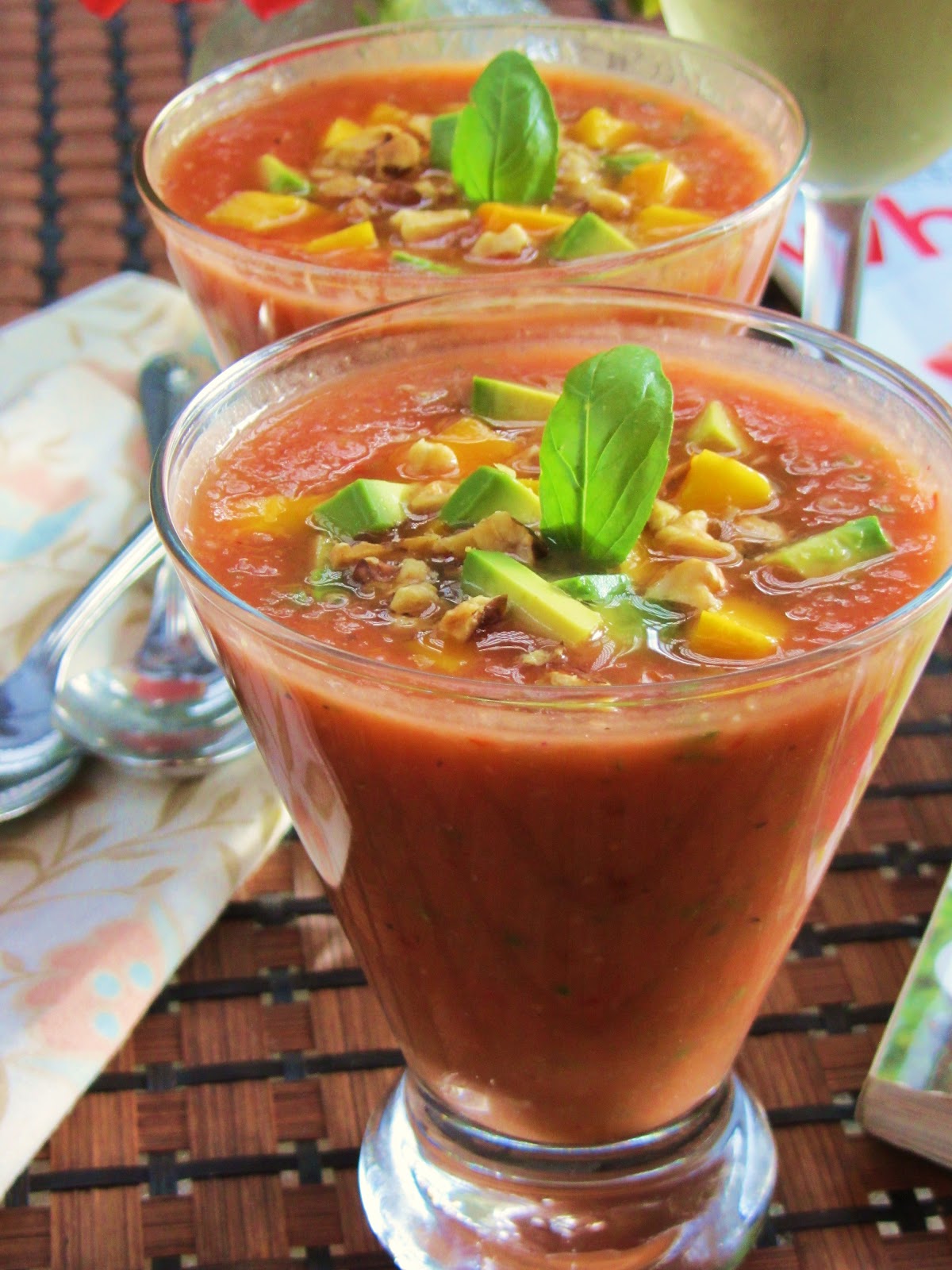 Let&amp;#39;s eat......simple!: Gazpacho with Mango Avocado n Toasted Walnuts