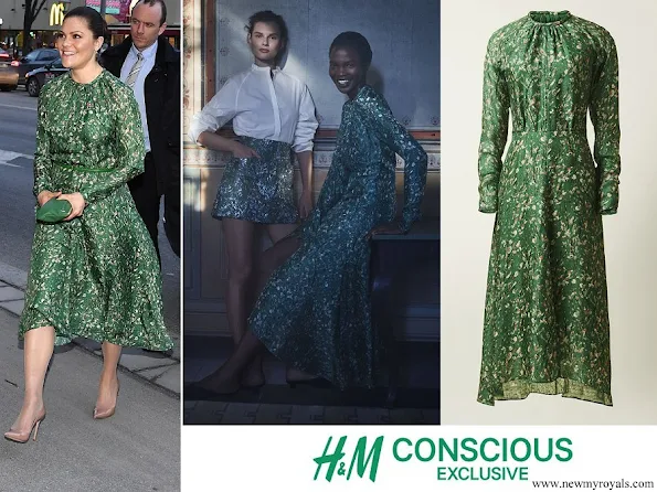 Crown Princess Victoria wore a floral print dress from H&M Conscious Exclusive Collection