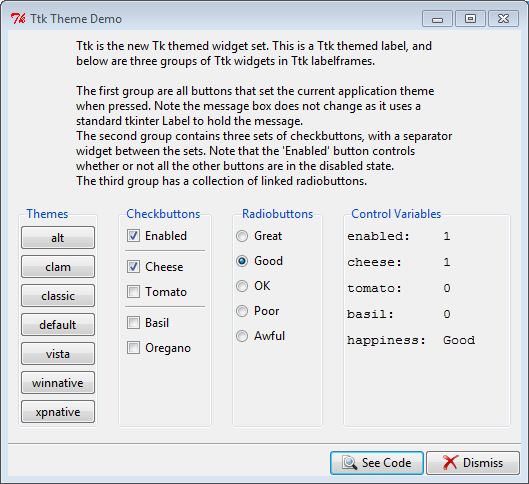 Py In My Eye: Tkinter Themes Demo