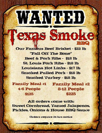 Texas Smoke BBQ Order Menu