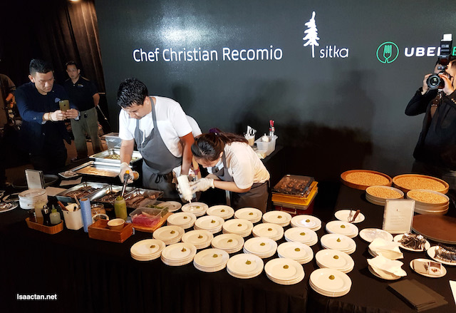 Chef Christian Recomio at the launch event, preparing some delectable noms for us