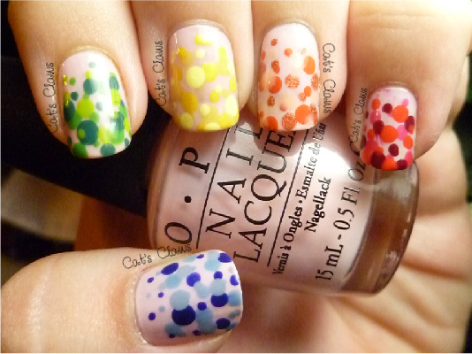 Cat's Claws: LGBT Pride Manicure #6: Rainbow Dot-icure