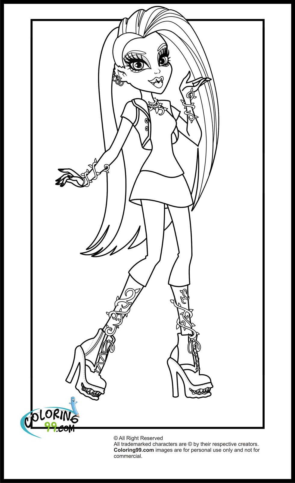 Download Monster High Coloring Pages | Team colors