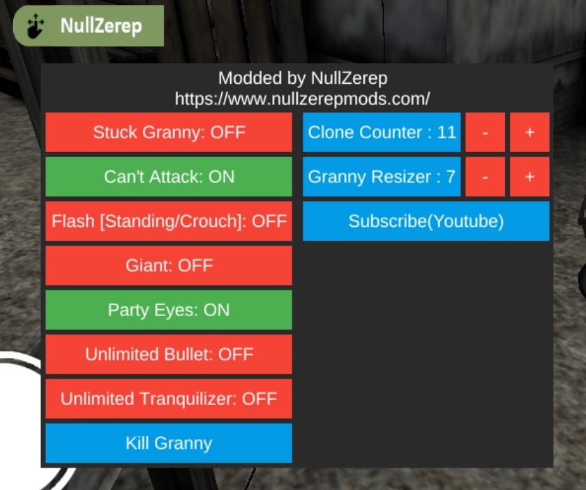 GRANNY MOD MENU, NULLZEREP MENU