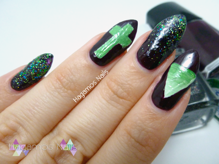 Nail art Bruja Hispter. Halloween. Hagamos Nails