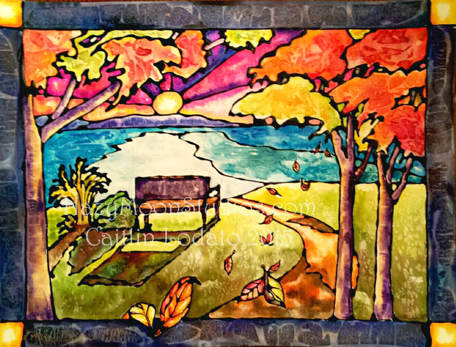 BRIGHTEN A ROOM WITH NO WINDOWS STAINED GLASS WINDOW WATERCOLOR PAINTING