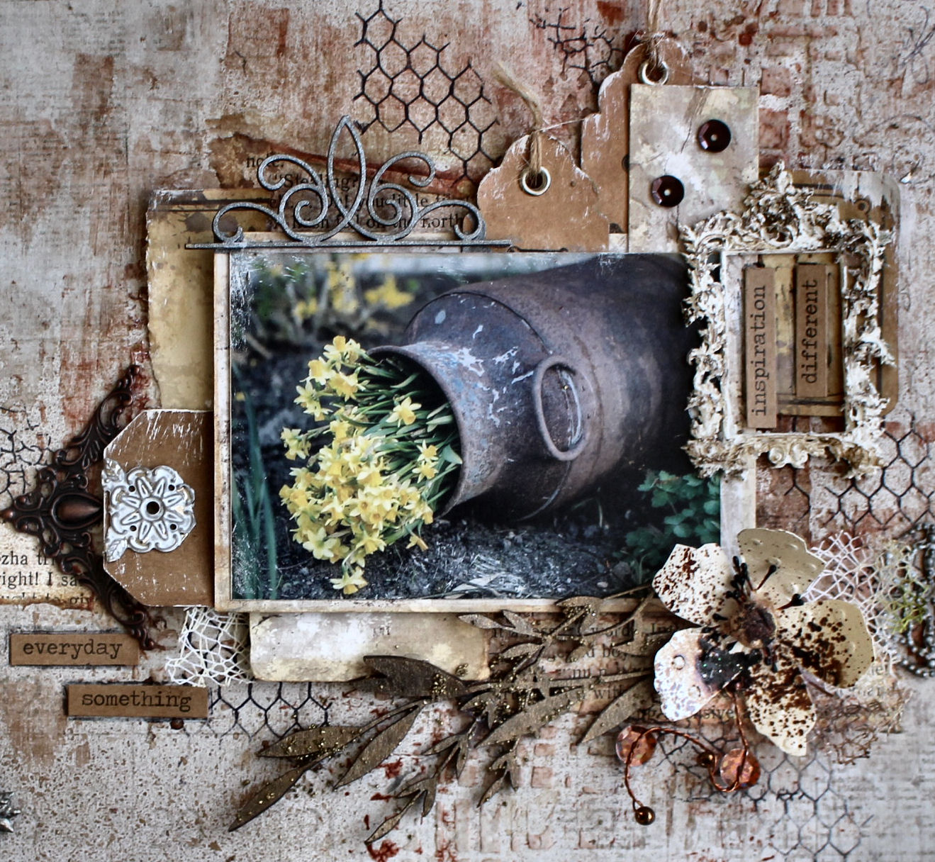 Scrapbook Dreams: Daffodils in Rust