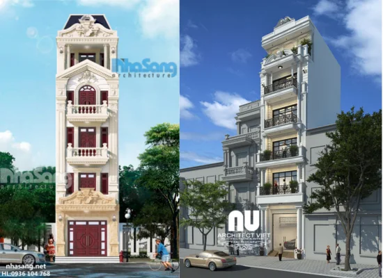 desain tampak depan rumah klasik 3 lantai