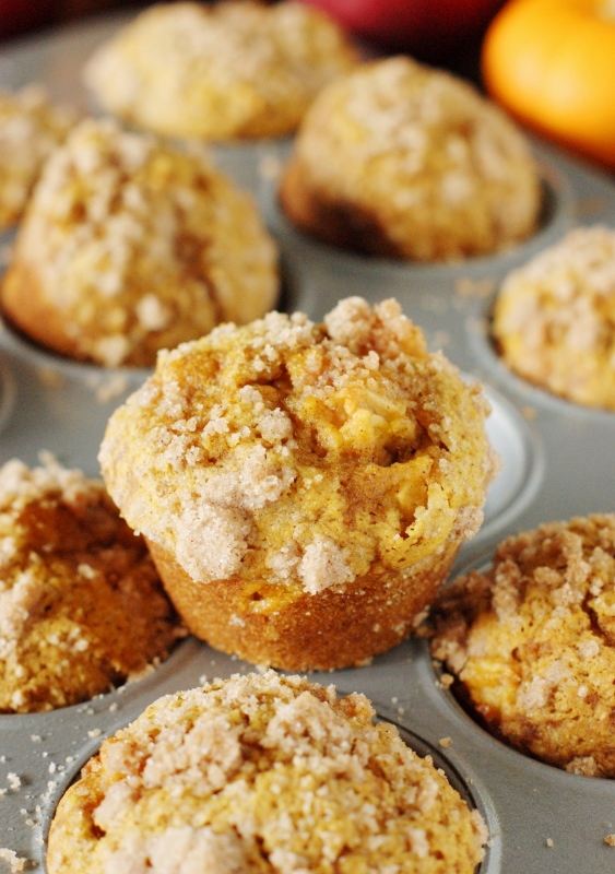 Pumpkin Apple Streusel Muffins ... 2 fall flavors are perfect together ...