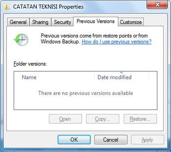 Shadow copies windows 7