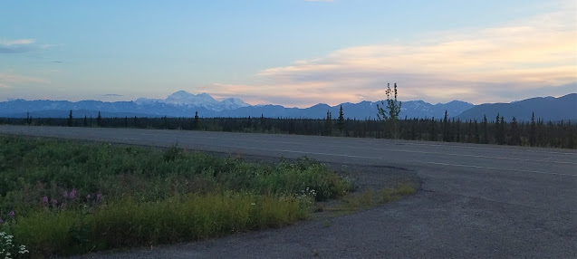 View of the Mountains from Summit Lake rest area off Parks Highway