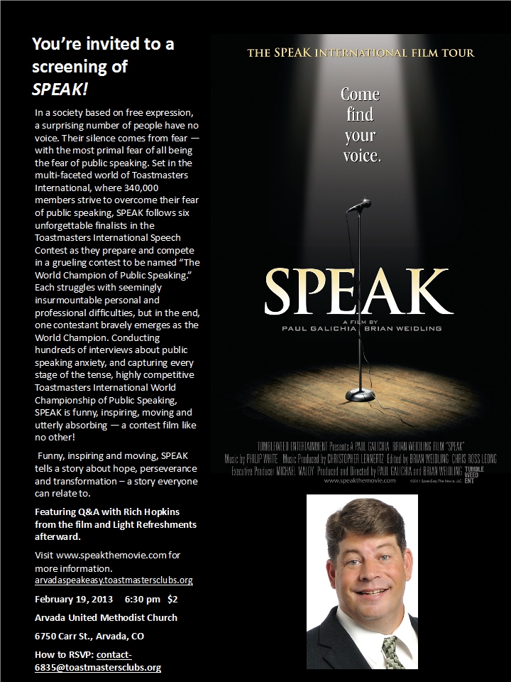 Speak & Deliver - A Public Speaking Blog For the Speaking Public: SPEAK ...