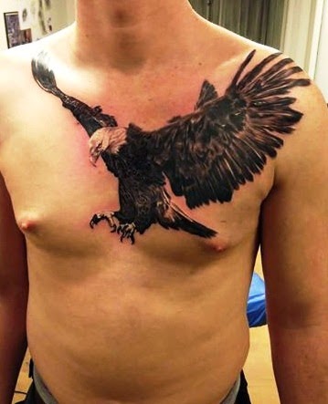 Eagle chest tattoo. Excellent performance! Tattoos Book: +2510 Stencils